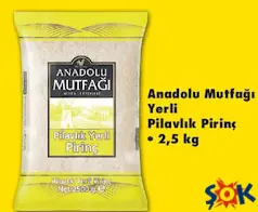 ANADOLU MUTFAĞI YERLİ PİLAVLIK PİRİNÇ 2,5 KG